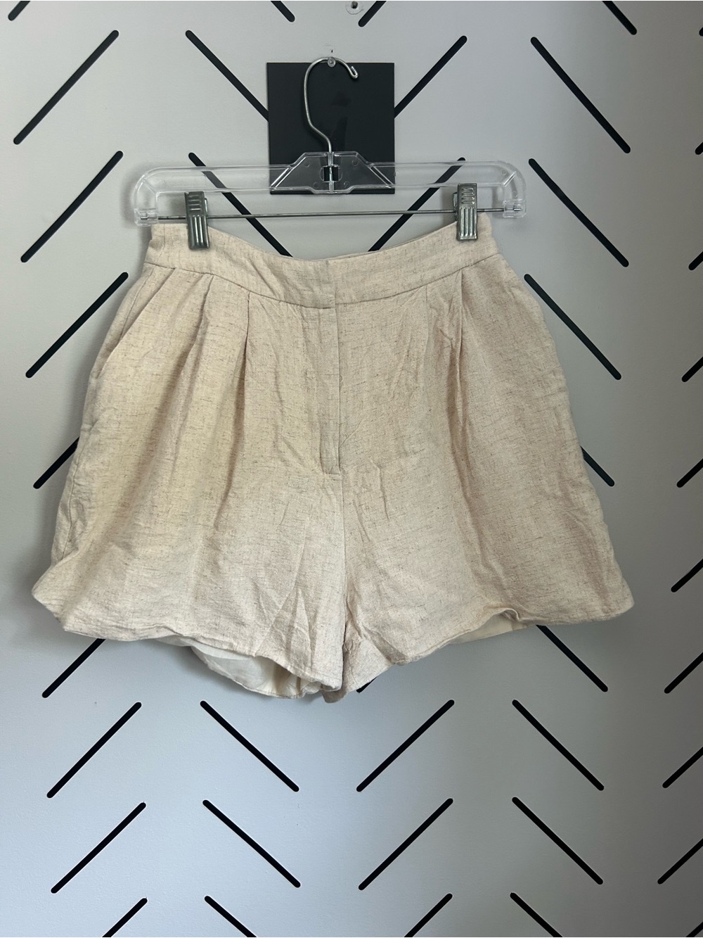 COMMENSE linen flowy high rise shorts summer tailored
